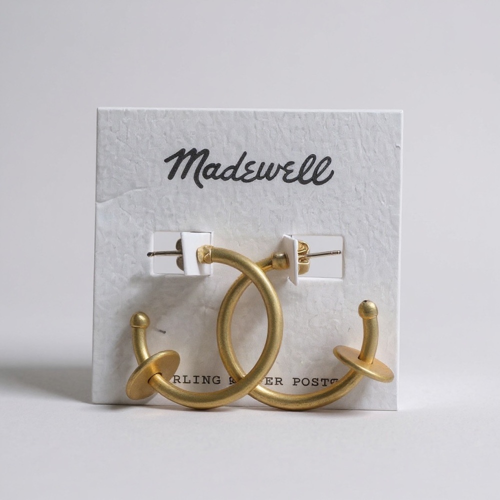 Madewell Matte Gold Hoop Earrings with Washer Detail(NWT)